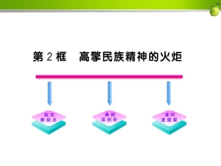 【新编学案】2012九年级政治-2.7.2-高擎民族精神的火炬课件-鲁人版