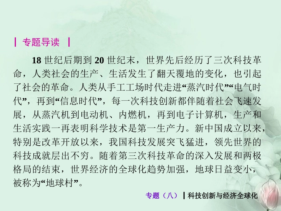 (新课标)2013届中考历史最后冲刺练热门专题-专题八-科技创新与经济全球化(专题导读+热点追踪+考向探究+_第2页