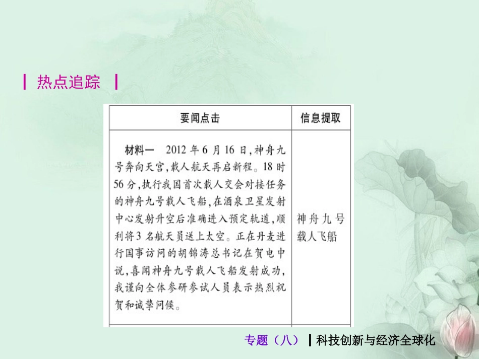 (新课标)2013届中考历史最后冲刺练热门专题-专题八-科技创新与经济全球化(专题导读+热点追踪+考向探究+_第3页
