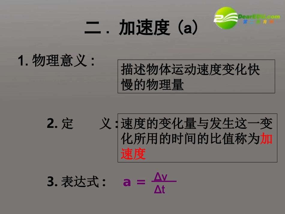 高一物理多媒体-速度变化快慢的描述—加速度教学课件-新人教版_第3页