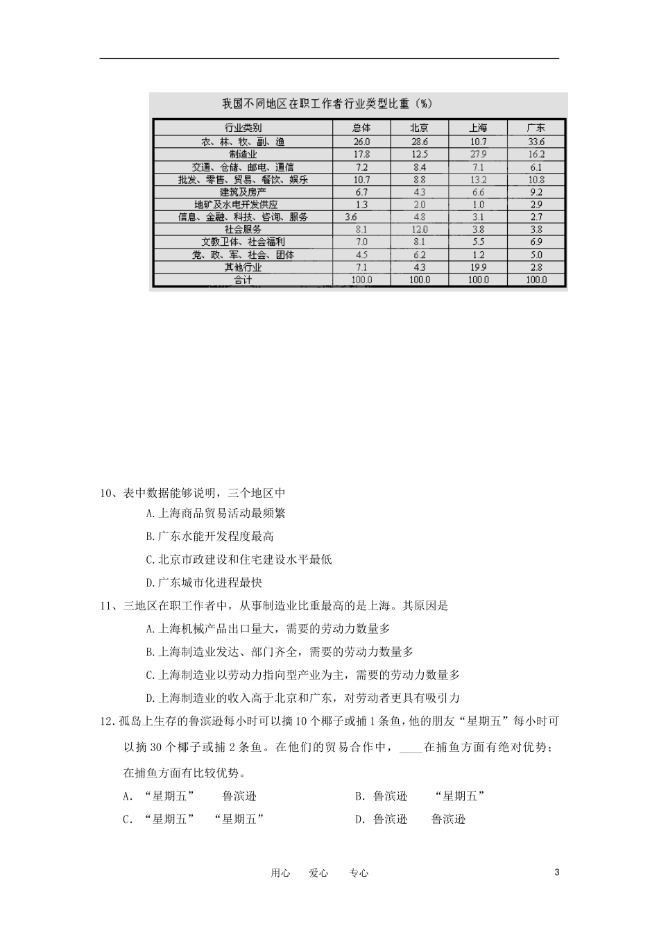 山东省东阿曹植培训学校2012届高三文综2月模拟考试试题_第3页