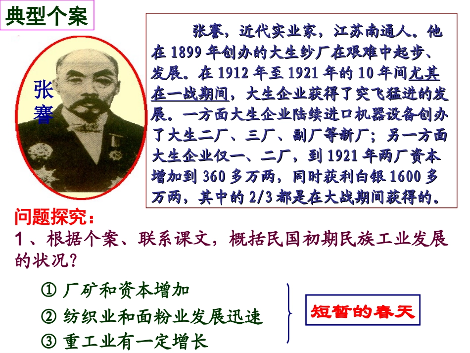 浙江省岱山县大衢中学高中历史-专题二《民国时期民族工业的曲折发展》课件-人民版必修2_第2页