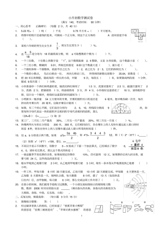 名校2021小升初数学真题合集50