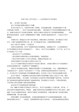 名花产业化,牡丹当先行——山东菏泽牡丹产业化研究
