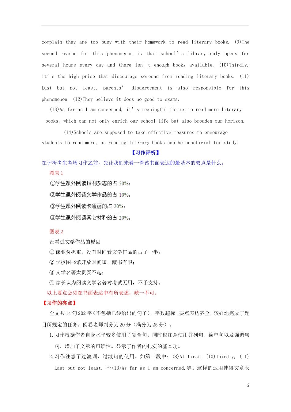 2013届高考英语书面表达专题指导、练讲及习作评析(第三部分)考场习作评析(二)_第2页