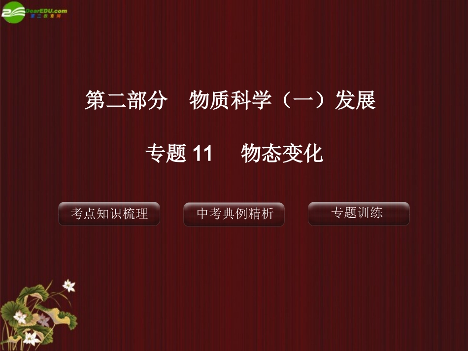 2012版中考科学-专题11-物态变化精品课件-浙教版_第1页