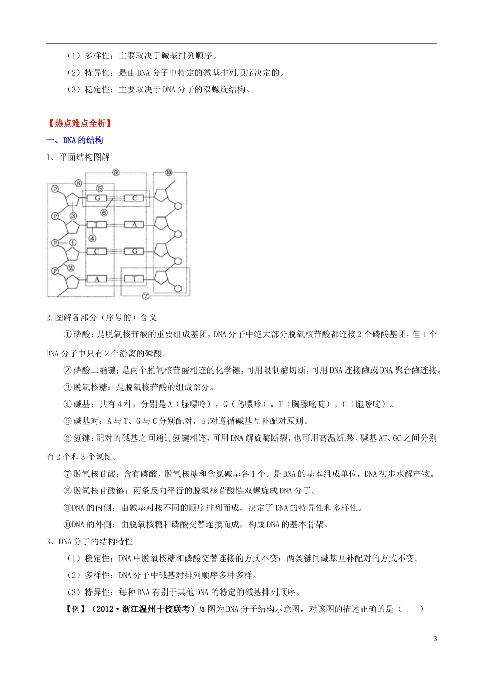(考纲全景透析)2014届高考生物-3.2-DNA分子的结构、DNA分子的复制和基因是有遗传效应的DNA片段基础复习-_第3页