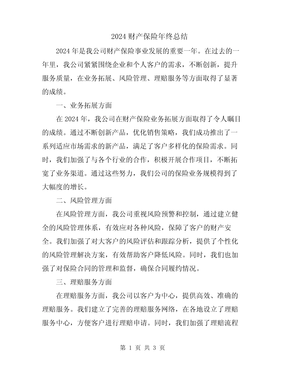 2024财产保险年终总结 _第1页