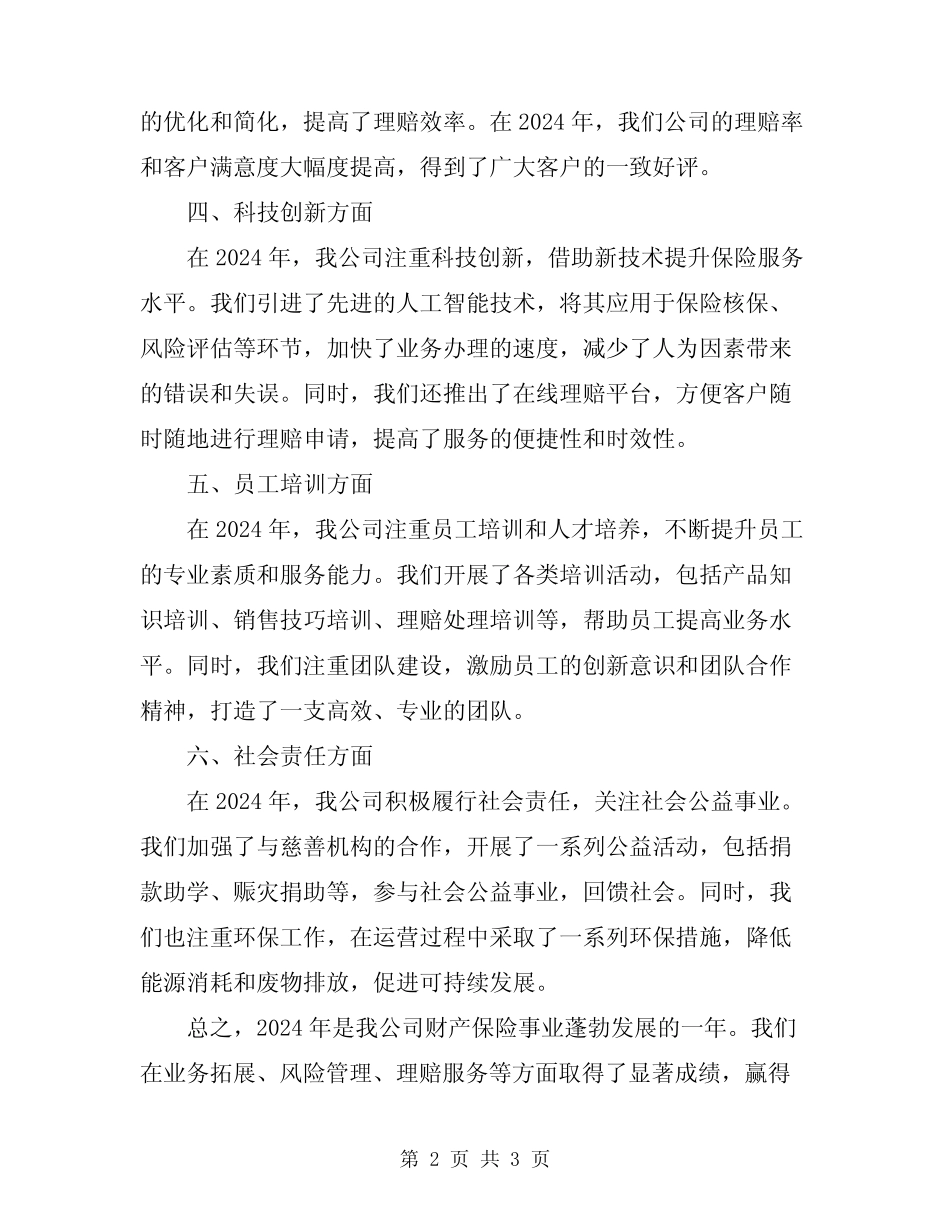 2024财产保险年终总结 _第2页