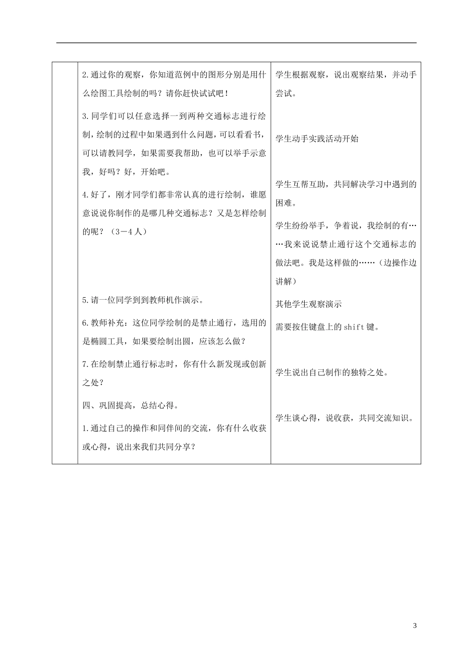 小学信息技术第三册-第9课禁止通行-绘制图形1(第一课时)教案-河大版_第3页