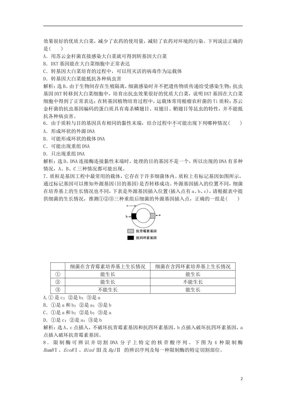 【优化方案】2013高中生物-第4章单元质量评估-苏教版选修3-_第2页