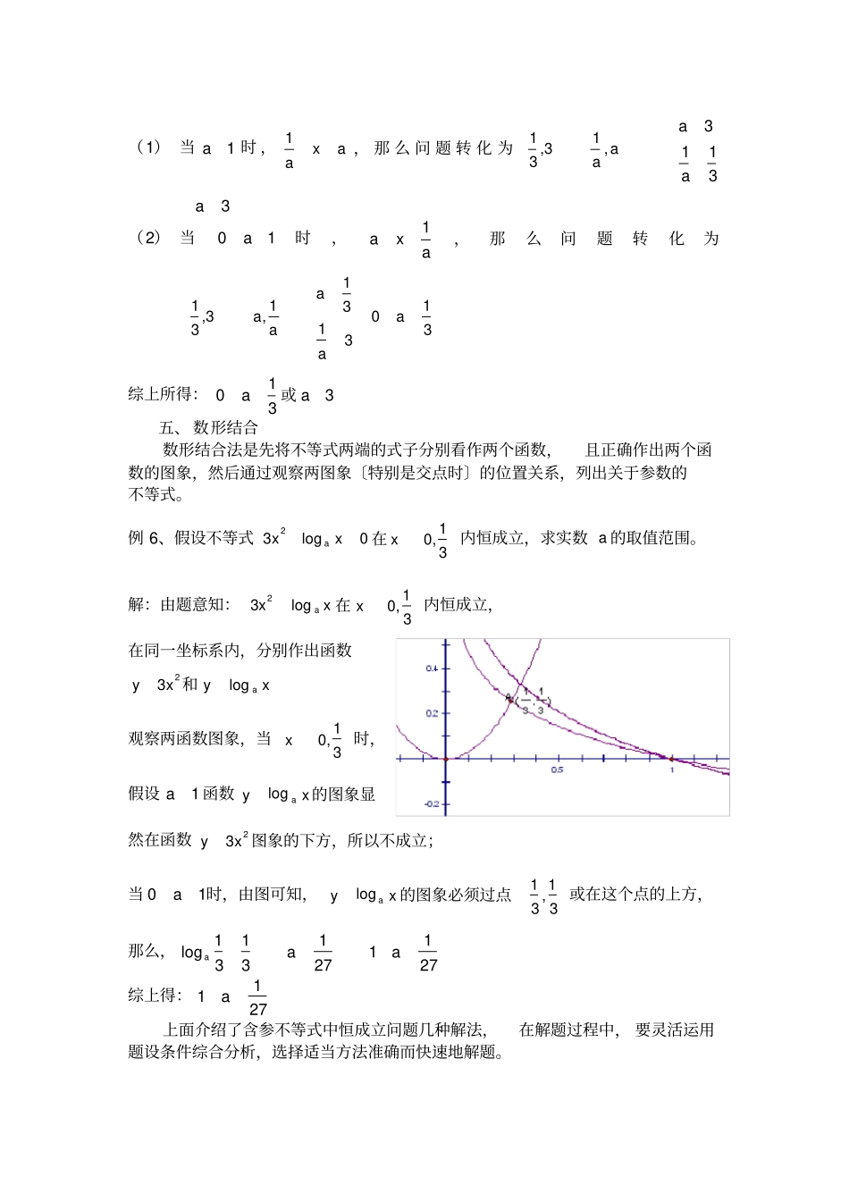 含参不等式恒成立问题中求参数取值范围一般方法_第3页