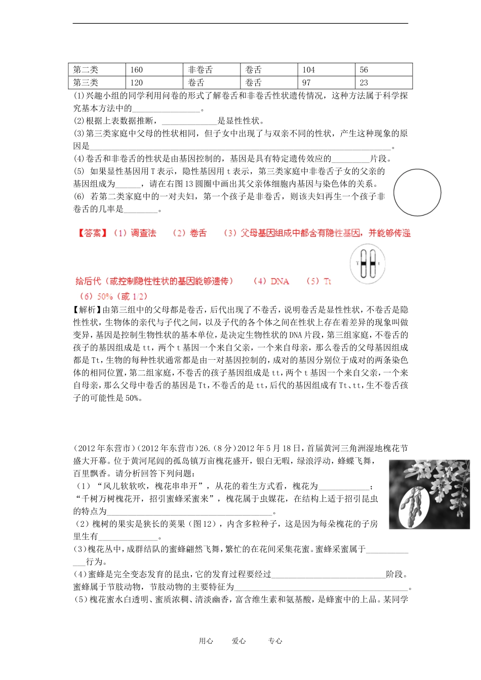 山东省2012年中考生物分册细解汇编-八年级下-图、文、表、结合题2-人教新课标版_第2页