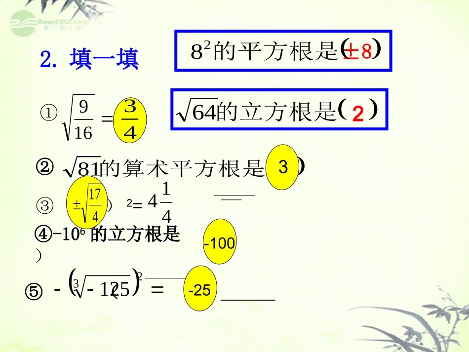 浙江省湖州市第四中学七年级数学《实数》复习课件_第3页