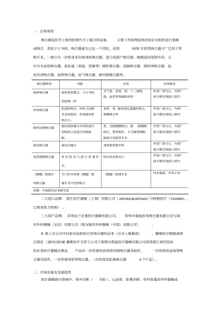 吻合器行业研究