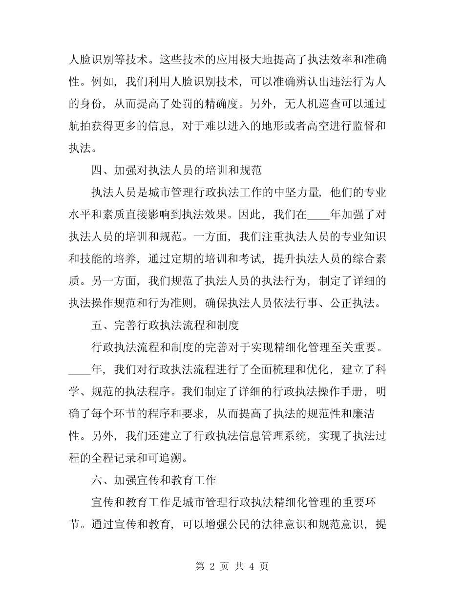 2024年城市管理行政执法精细化管理经验总结 _第2页