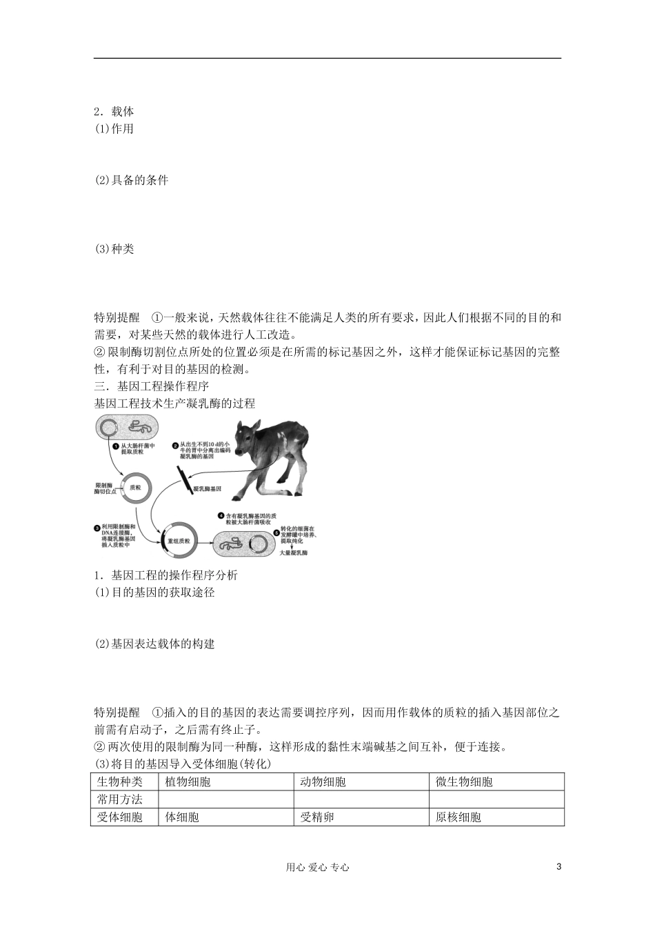 2013届高考生物起点一轮复习-第十单元-DNA重组技术的基本工具和基因工程的基本操作程序学案_第3页