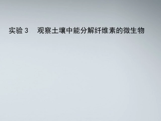 高中生物《观察土壤中能水解纤维素的微生物》课件1-浙教版选修1
