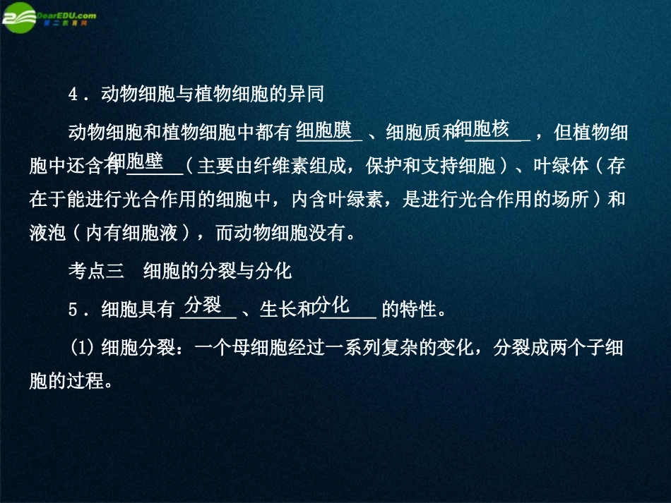 2012版中考科学-专题2细胞精品课件-浙教版_第3页