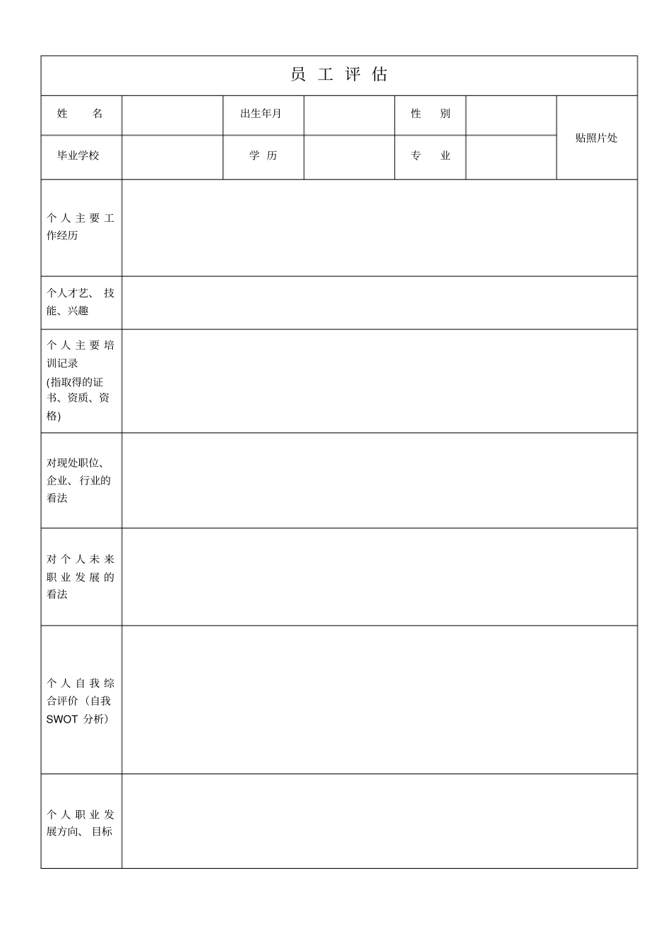 员工职业生涯规划与实施方案书_第2页