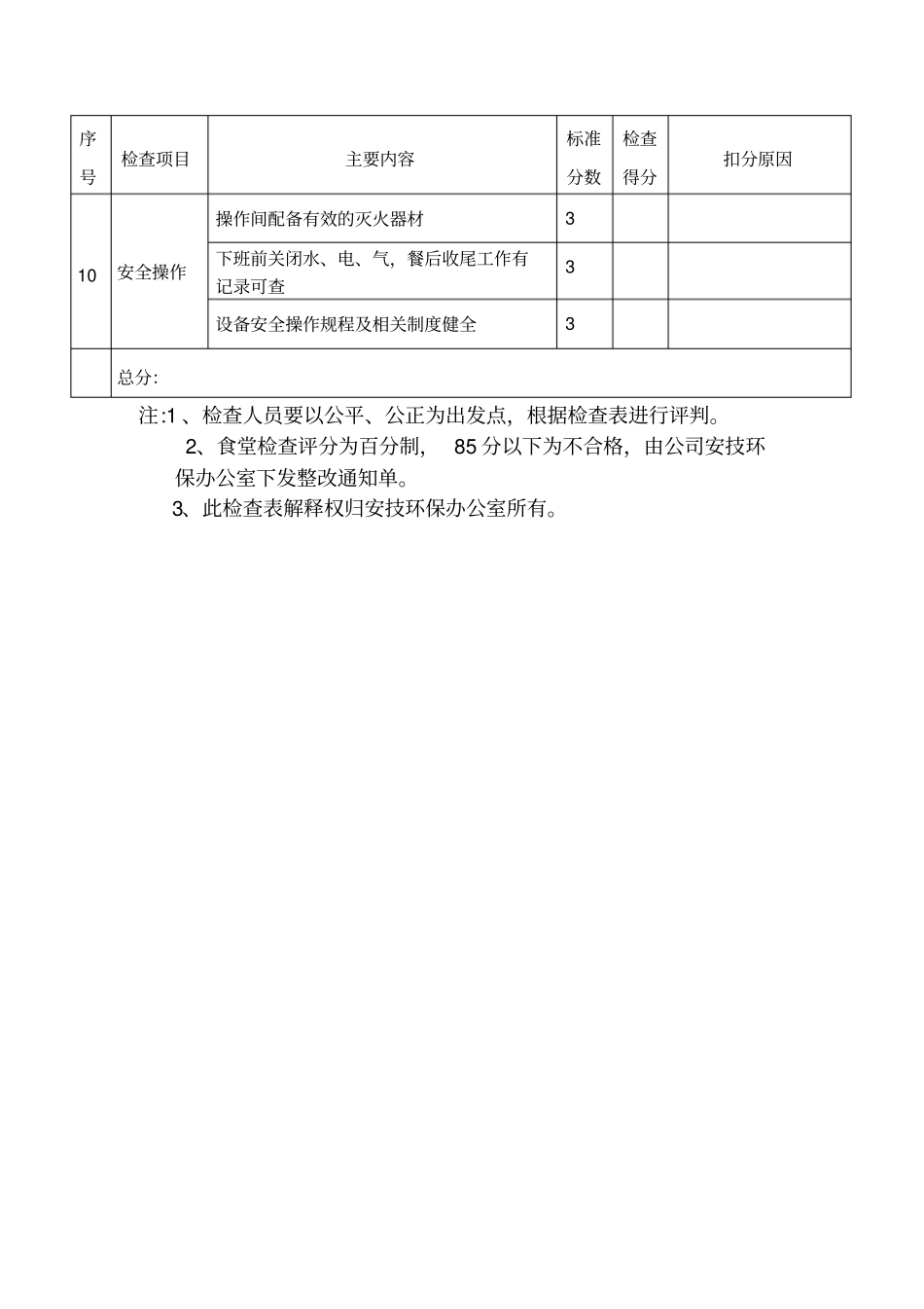 员工食堂食品安全检查表_第3页