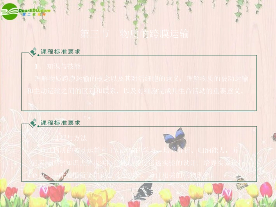 《金版》高中生物-第三单元-第三节物质的跨膜运输课件-苏教版必修1_第1页