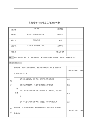 品牌总监的岗位说明书5
