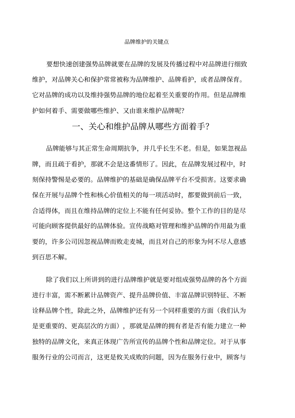 品牌维护的关键点_第1页