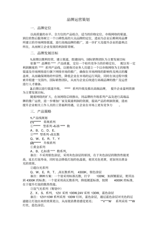 品牌运营策划书