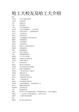 哈工大校友及哈工大介绍