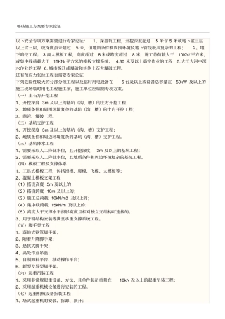 哪些现场施工方法要专家论证