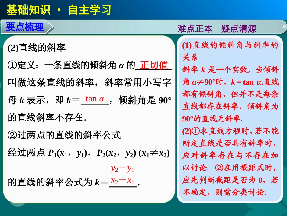 【步步高】2014届高考数学大一轮复习-9.1直线的方程配套课件-理-新人教A版-_第3页