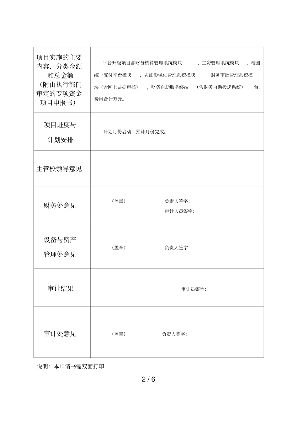 商丘师范学院专项资金项目执行申请书_第2页