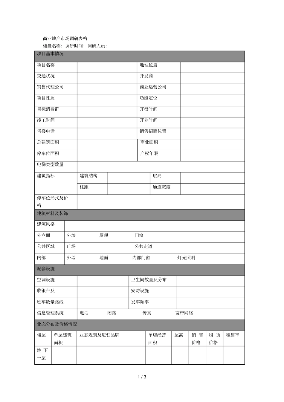 商业地产场调研表格_第1页
