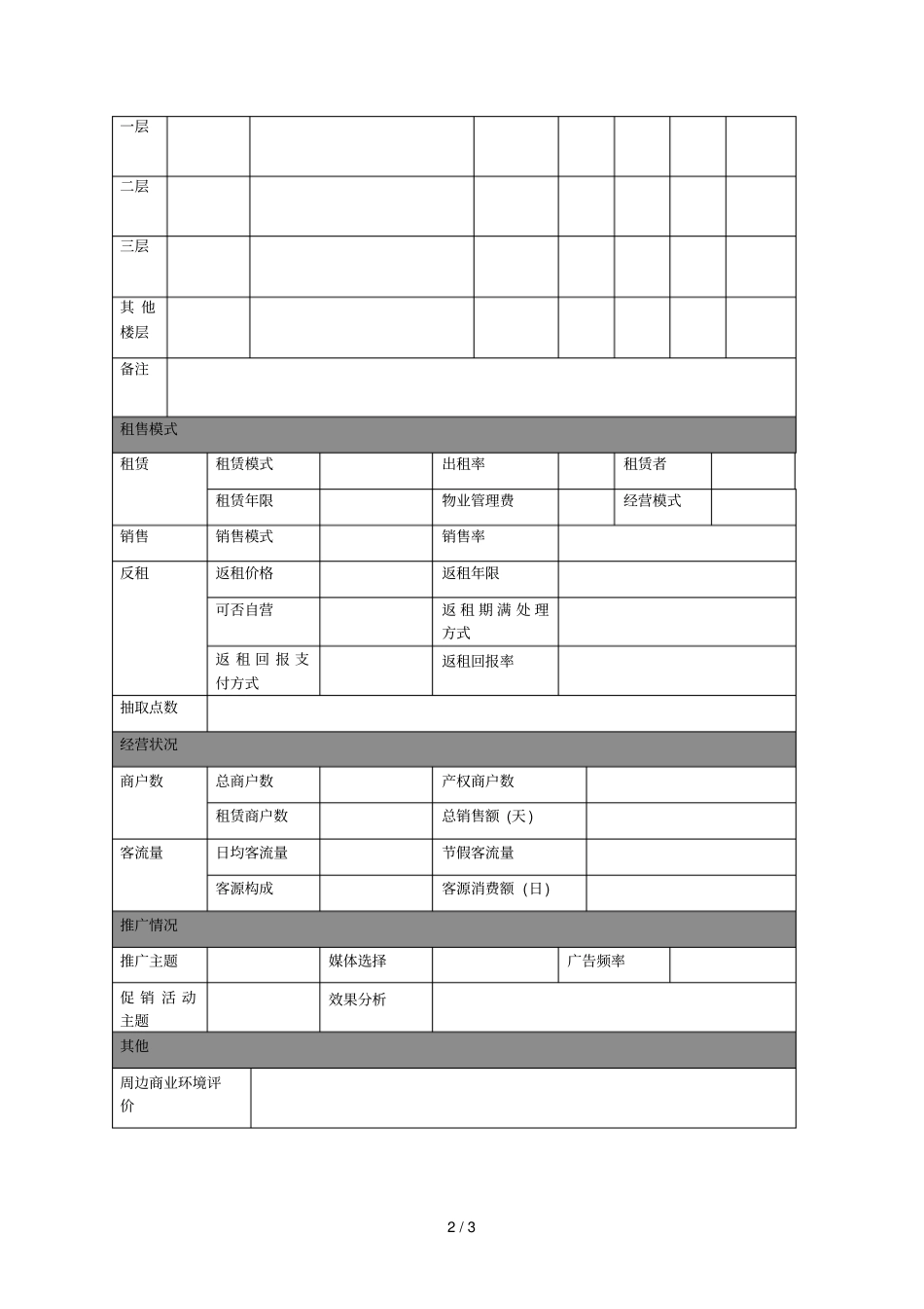商业地产场调研表格_第2页