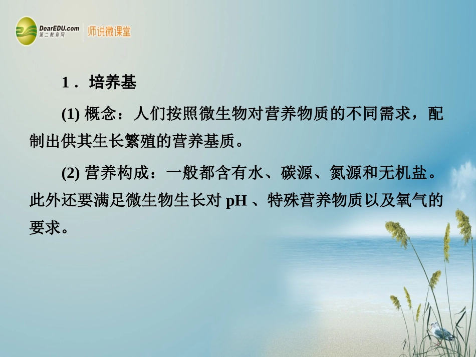 【课堂新坐标】(安徽专用)2014版高考生物一轮复习-第2课时微生物的培养与应用课件-新人教版选修1_第2页