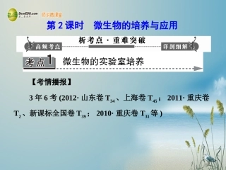 【课堂新坐标】(安徽专用)2014版高考生物一轮复习-第2课时微生物的培养与应用课件-新人教版选修1