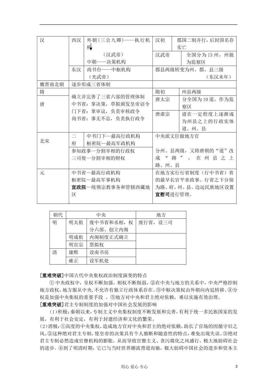 2012高中历史-1.2《第二节走向大一统的秦汉政治》学案154(人民版必修1)_第3页