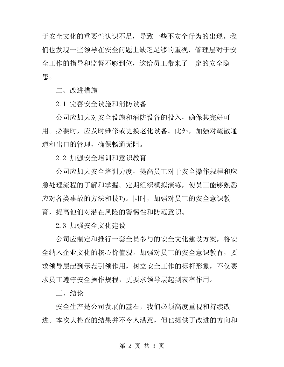 2024年安全生产大检查总结的报告 _第2页