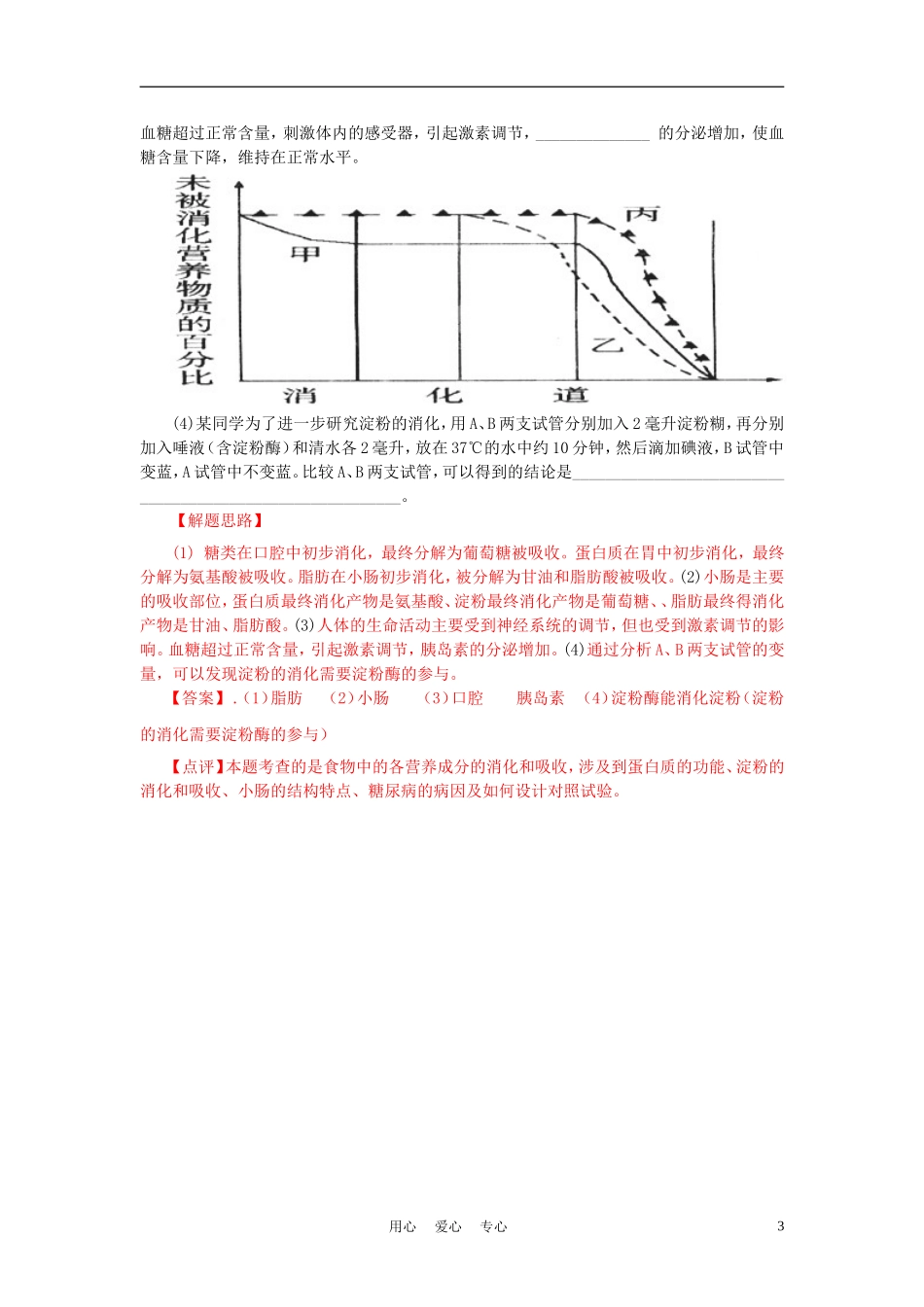 山东省2012年中考生物靓题分考点汇编-—人体生命活动的激素调节-人教新课标版_第3页
