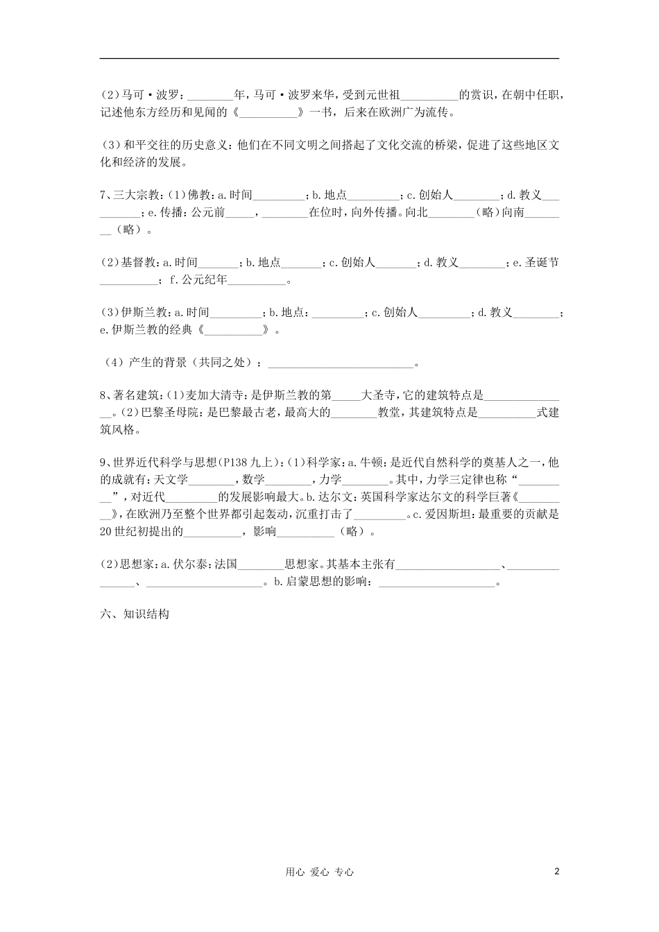 2012届中考历史总复习专题测试题11(无答案)_第2页