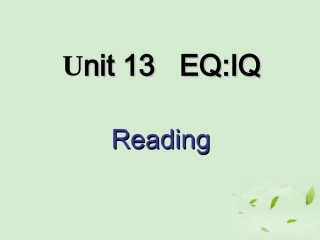 福建省永春第二中学北师大版高中英语《Unit-13-Lesson-1-EQ：IQ》课件-新人教版必修1