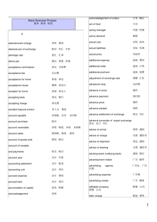 商务英语短语句子大全