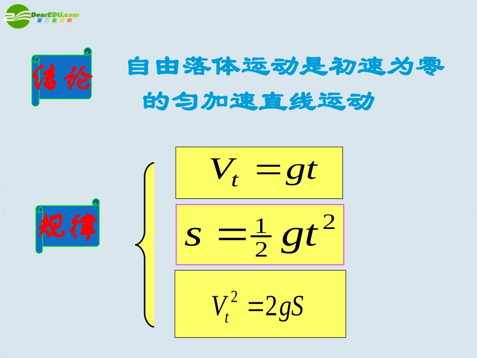高中物理-从自由落体到匀变速直线运动课件-粤教版必修1_第3页
