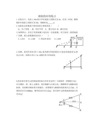 相似的应用练习