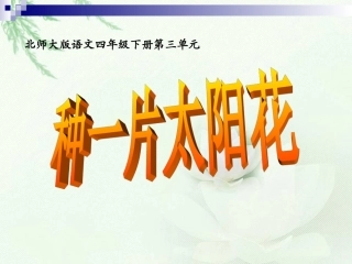 (北师大版)四年级语文课件-种一片太阳花