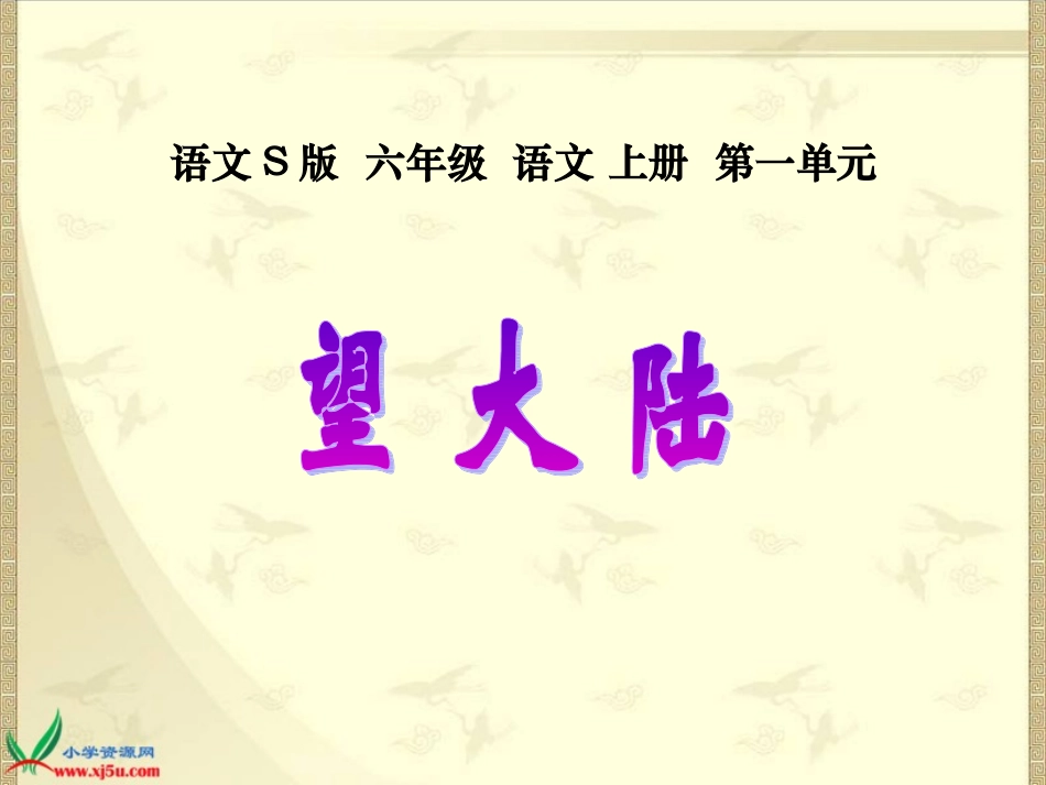 六年级语文上册-望大陆-1课件-语文S版_第1页