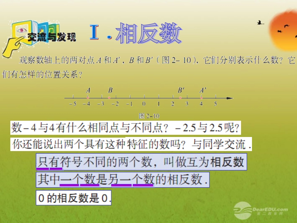 山东省高密市银鹰文昌中学七年级数学上册-2.3相反数与绝对值课件_第2页