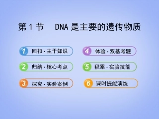 【2014年备考】(安徽天津专用)2013版高中生物-2.3.1DNA是主要的遗传物质复习方略配套课件-新人教版