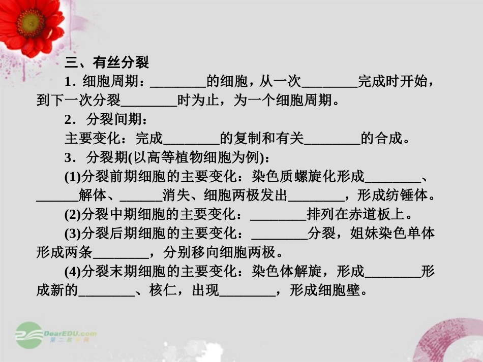 【三维方案】2013届高三生物一轮复习-1.6.1细胞的增殖课件_第3页